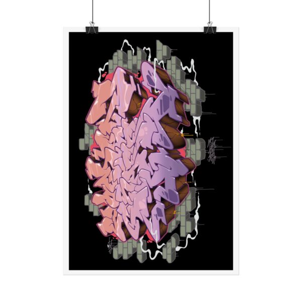 Graffiti Heart Poster — Urban Street Art Print (Pink & Purple)